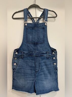 Madewell Blue Denim Jean Short Overalls